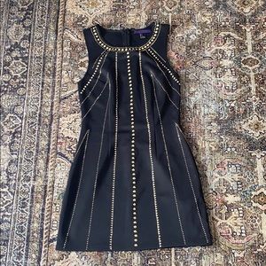 Gold studded black dress